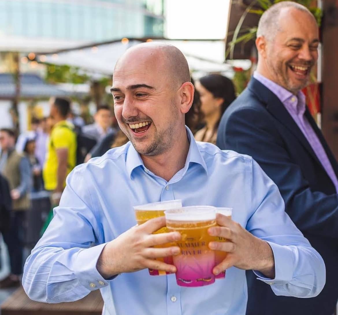 Stadium crowd using custom printed reusable cups